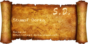 Stumpf Dorka névjegykártya
